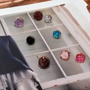 Druzy Gemstone Quartz Push Pin Set